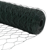 Produktbild för Utomhus hexagonal stängsel med stolpe 100 x 0,8 m Grön Mesh