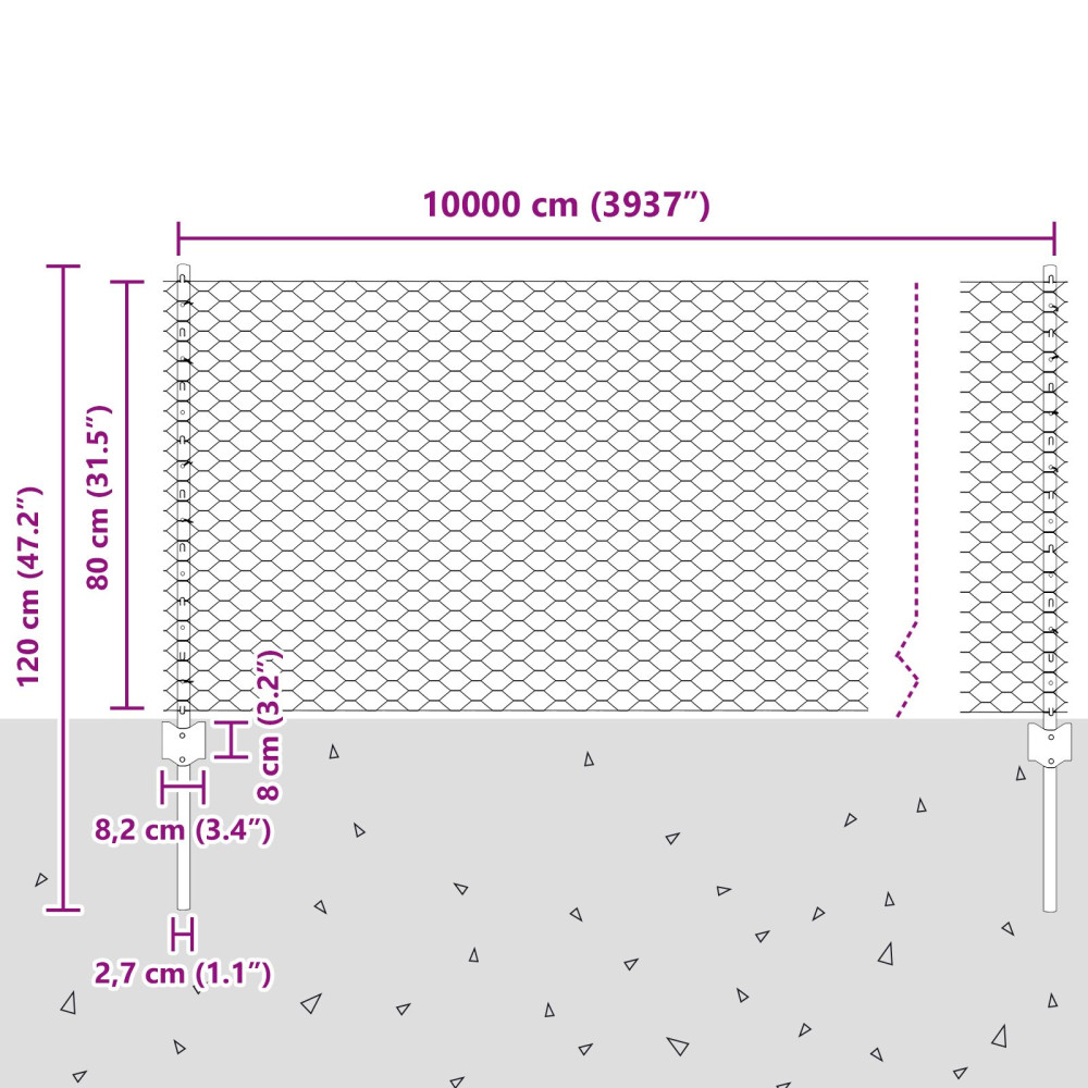 Produktbild för Utomhus hexagonal stängsel med stolpe 100 x 0,8 m Grön Mesh