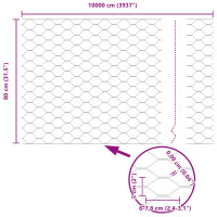 Produktbild för Utomhus hexagonal stängsel med stolpe 100 x 0,8 m Grön Mesh