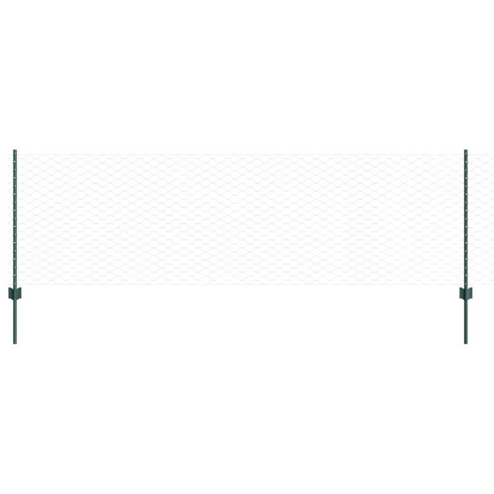 Produktbild för Utomhus hexagonal stängsel med stolpe 100 x 0,8 m Grön Mesh