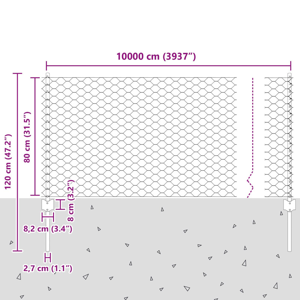 Produktbild för Utomhus hexagonal stängsel med stolpe 100 x 0,8 m Grön Mesh