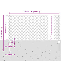 Produktbild för Utomhus hexagonal stängsel med stolpe 100 x 0,8 m Grön Mesh