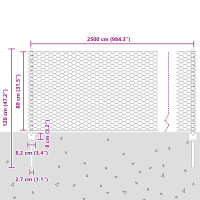 Produktbild för Utomhus hexagonal stängsel med stolpe 25 x 0,8 m Grå Mesh