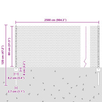 Produktbild för Utomhus hexagonal stängsel med stolpe 25 x 0,8 m Grå Mesh