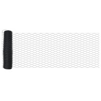 Produktbild för Utomhus hexagonal stängsel med stolpe 25 x 0,8 m Grå Mesh
