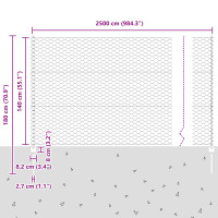 Produktbild för Utomhus hexagonal stängsel med stolpe 25 x 1,4 m Grå Mesh