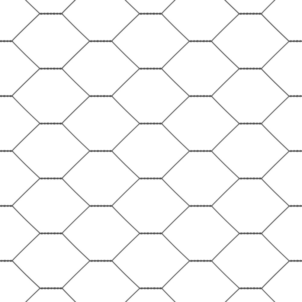 Produktbild för Utomhus hexagonal stängsel med stolpe 25 x 1,4 m Grå Mesh