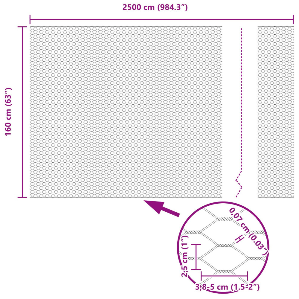 Produktbild för Utomhus hexagonal stängsel med stolpe 25 x 1,6 m Grå Mesh