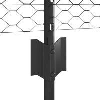 Produktbild för Utomhus hexagonal stängsel med stolpe 100 x 0,5 m Grå Mesh