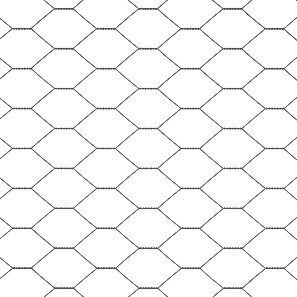 Produktbild för Utomhus hexagonal stängsel med stolpe 100 x 0,6 m Grå Mesh