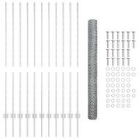 Produktbild för Sexkantigt staket med stolpe 25 x 1,4 m Galvaniserat stål Mesh