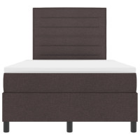 Produktbild för Bäddfjäder med madrass med huvudgavel Mörkbrun 120 x 200 cm tyg