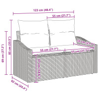 Produktbild för Soffset med kudde 4 pcs Svart konstrotting