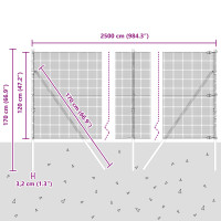Produktbild för Markfixerat Svetsat Stängsel 25 x 1,2 m (B x H)