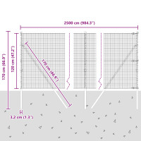 Produktbild för Markfixerat Svetsat Stängsel 25 x 1,2 m (B x H)