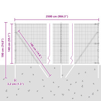 Produktbild för Markfixerat Svetsat Stängsel 25 x 1,4 m (B x H)