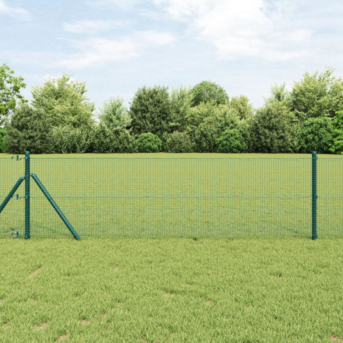 vidaXL Utomhus Svetsat Trådstängsel Markfäste 50 x 0,4 m Grön Mesh