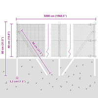 Produktbild för Utomhus Svetsat Trådstängsel Markfäste 50 x 0,4 m Grön Mesh