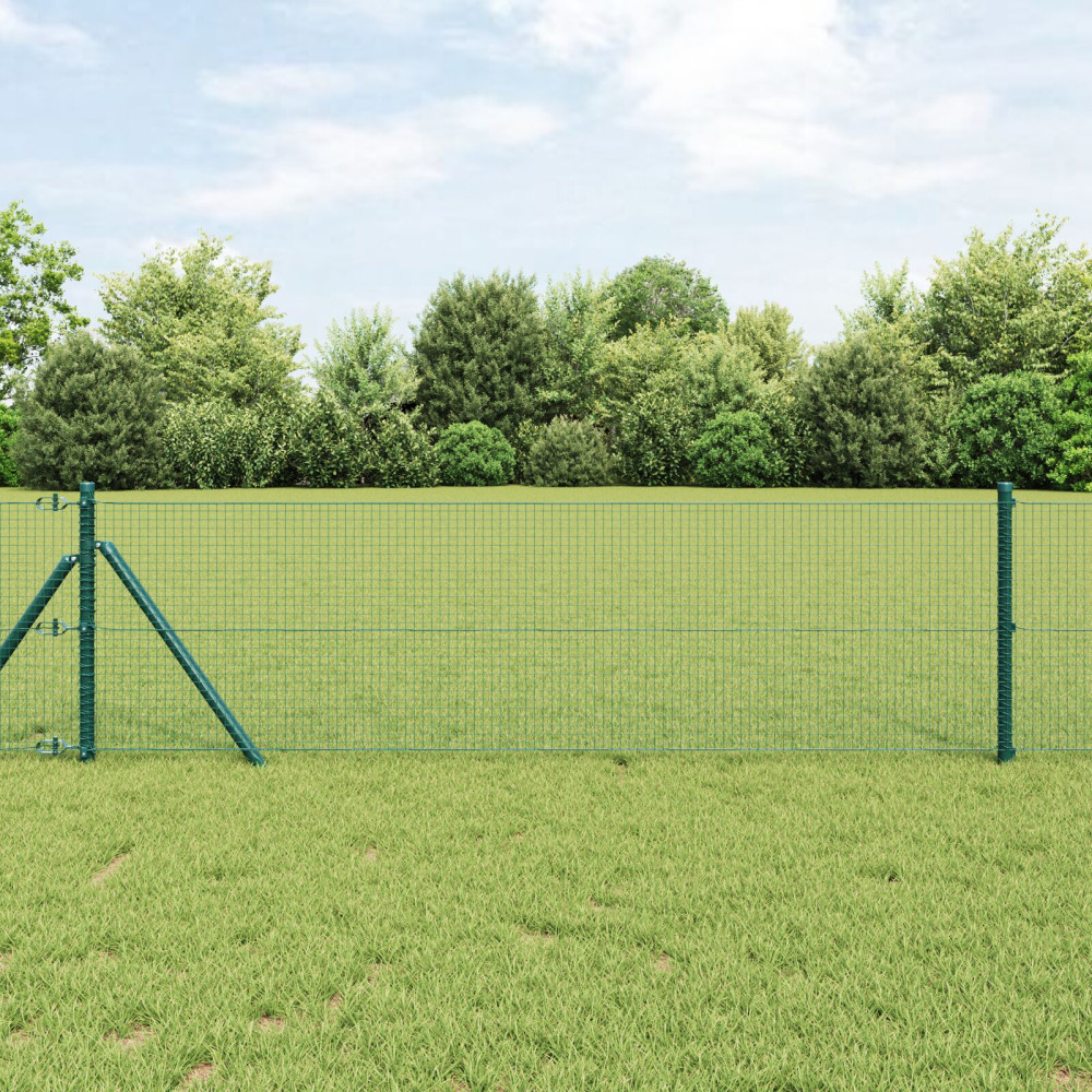 Produktbild för Utomhus Svetsat Trådstängsel Markfäste 50 x 0,4 m Grön Mesh