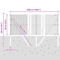 Produktbild för Utomhus Svetsat Trådstängsel Markfäste 50 x 0,6 m Grön Mesh