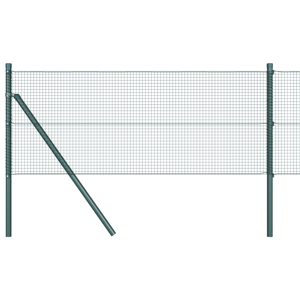 Produktbild för Utomhus Svetsat Trådstängsel Markfäste 50 x 0,8 m Grön Mesh