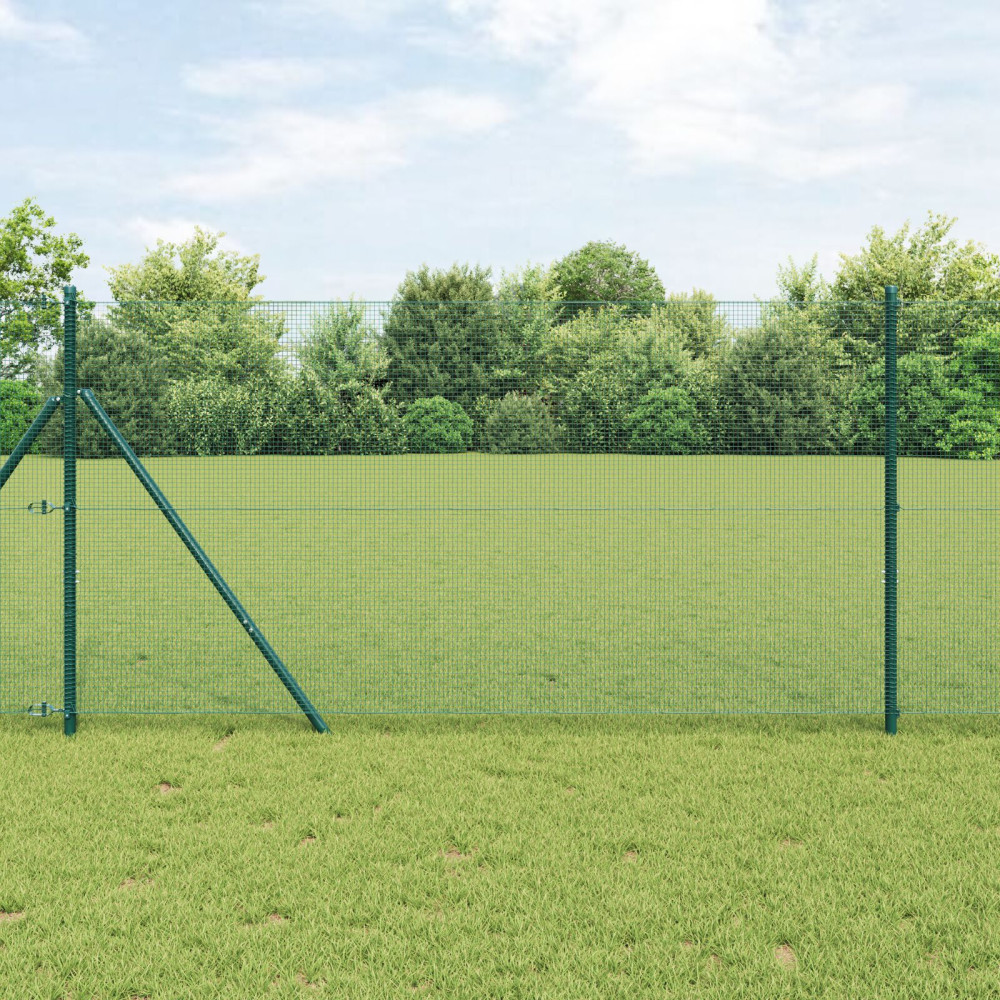Produktbild för Utomhus Svetsat Trådstängsel Markfäste 50 x 1 m Grön Mesh