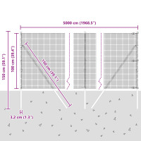 Produktbild för Utomhus Svetsat Trådstängsel Markfäste 50 x 1 m Grön Mesh