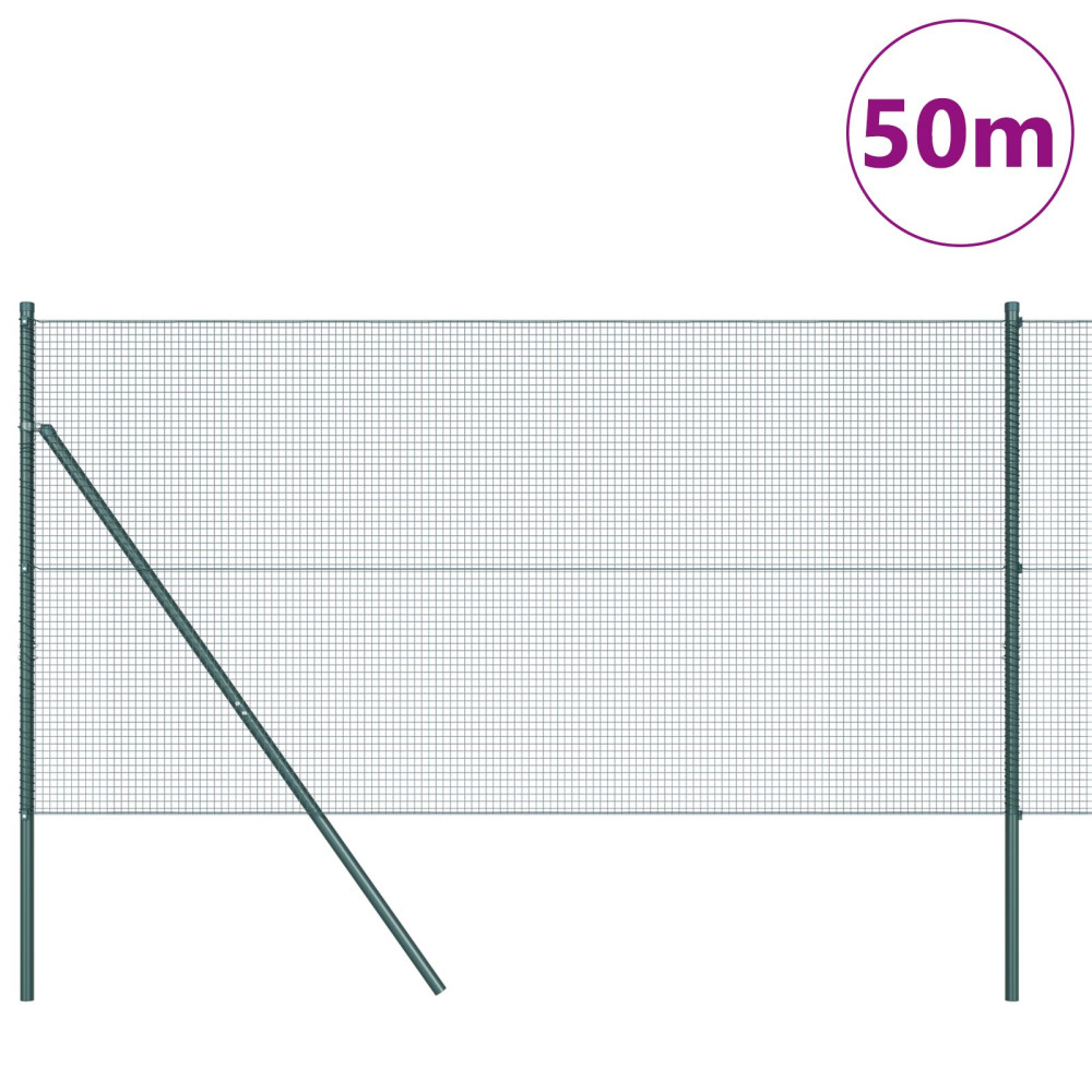 Produktbild för Utomhus Svetsat Trådstängsel Markfäste 50 x 1 m Grön Mesh