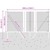 Produktbild för Svetsat trådgaller markfäste 50 x 1 m PVC-belagda stål Grön