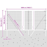 Produktbild för Utomhus Svetsat Trådstängsel Markfäste 50 x 1 m Grön Mesh