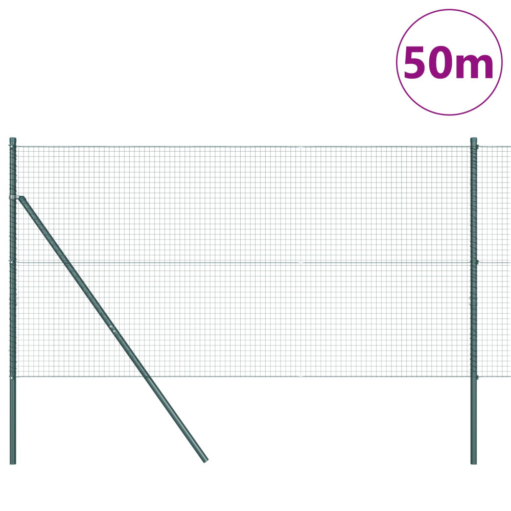 Produktbild för Utomhus Svetsat Trådstängsel Markfäste 50 x 1 m Grön Mesh