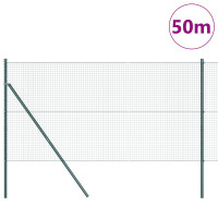 Produktbild för Utomhus Svetsat Trådstängsel Markfäste 50 x 1 m Grön Mesh