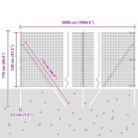 Produktbild för Utomhus Svetsat Trådstängsel Markfäste 50 x 1,2 m Grön Mesh