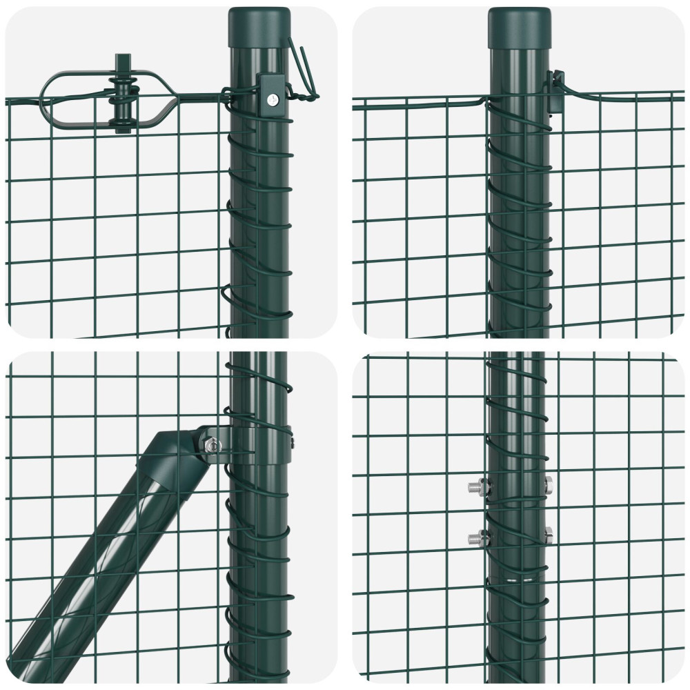 Produktbild för Utomhus Svetsat Trådstängsel Markfäste 50 x 1,2 m Grön Mesh