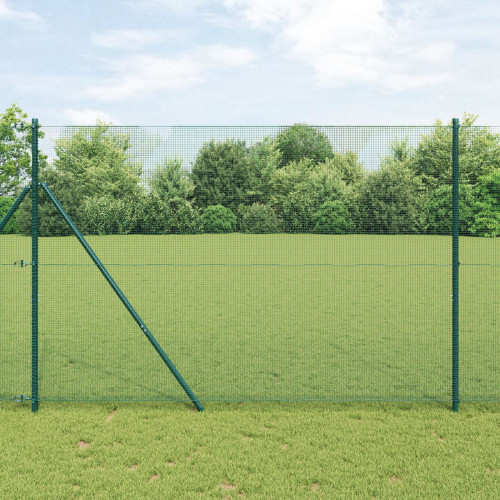 vidaXL Svetsat trådgaller markfäste 50 x 1,4 m PVC-belagda stål Grön