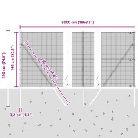Produktbild för Svetsat trådgaller markfäste 50 x 1,4 m PVC-belagda stål Grön