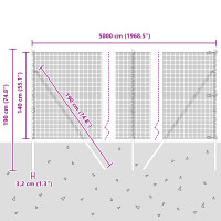 Produktbild för Svetsat trådgaller markfäste 50 x 1,4 m PVC-belagda stål Grön