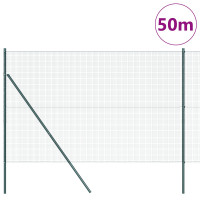 Produktbild för Svetsat trådgaller markfäste 50 x 1,5 m PVC-belagda stål Grön
