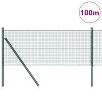 Produktbild för Svetsat trådgaller markfäste 100 x 0,4 m PVC-belagda stål Grön