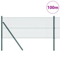 Produktbild för Svetsat trådgaller markfäste 100 x 0,4 m PVC-belagda stål Grön