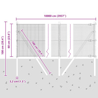 Produktbild för Svetsat trådgaller markfäste 100 x 0,6 m PVC-belagda stål Grön