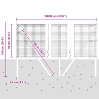 Produktbild för Utomhus Svetsat Trådstängsel Markfäste 100 x 0,6 m Grön Mesh