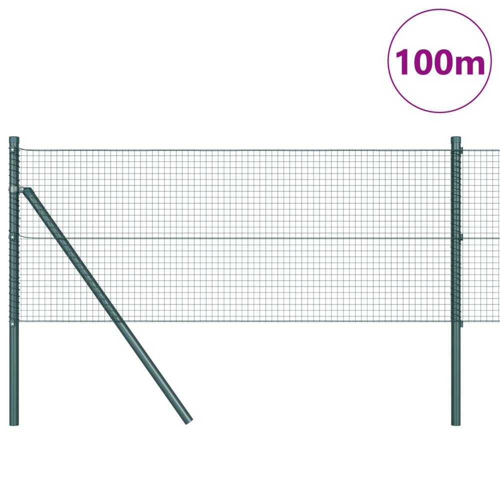 Produktbild för Utomhus Svetsat Trådstängsel Markfäste 100 x 0,6 m Grön Mesh
