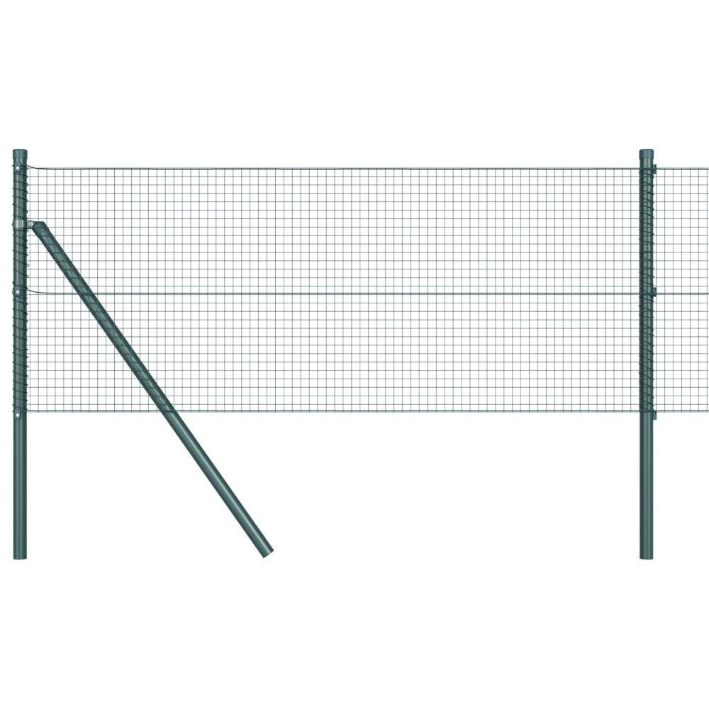 Produktbild för Utomhus Svetsat Trådstängsel Markfäste 100 x 0,8 m Grön Mesh