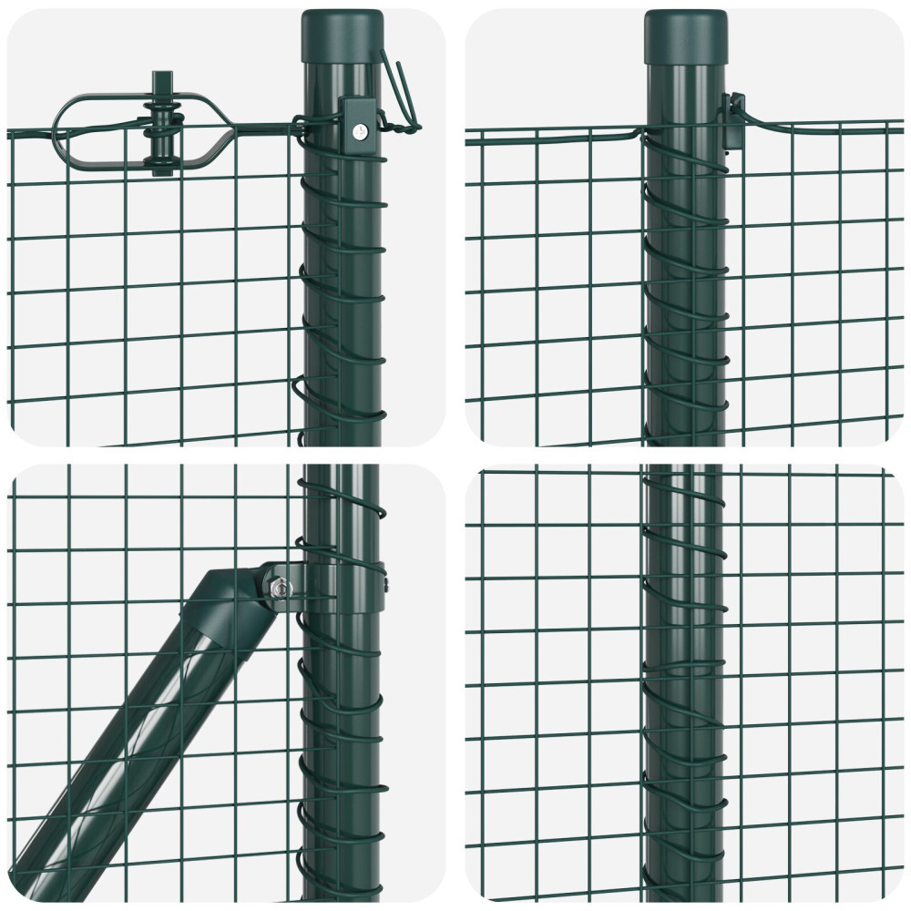 Produktbild för Utomhus Svetsat Trådstängsel Markfäste 100 x 0,8 m Grön Mesh
