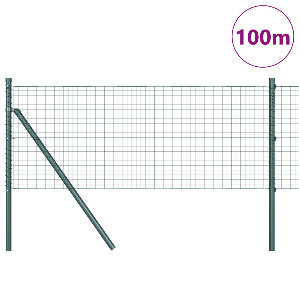 Produktbild för Svetsat trådgaller markfäste 100 x 0,8 m PVC-belagda stål Grön