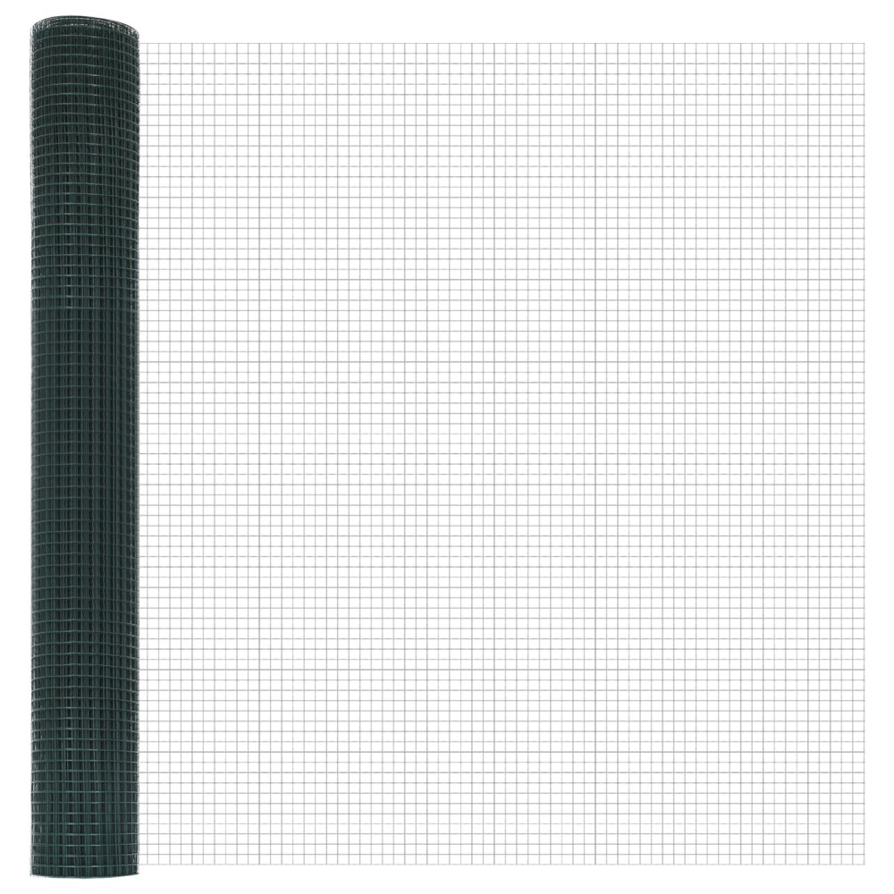 Produktbild för Utomhus Svetsat Trådstängsel Markfäste 100 x 1 m Grön Mesh
