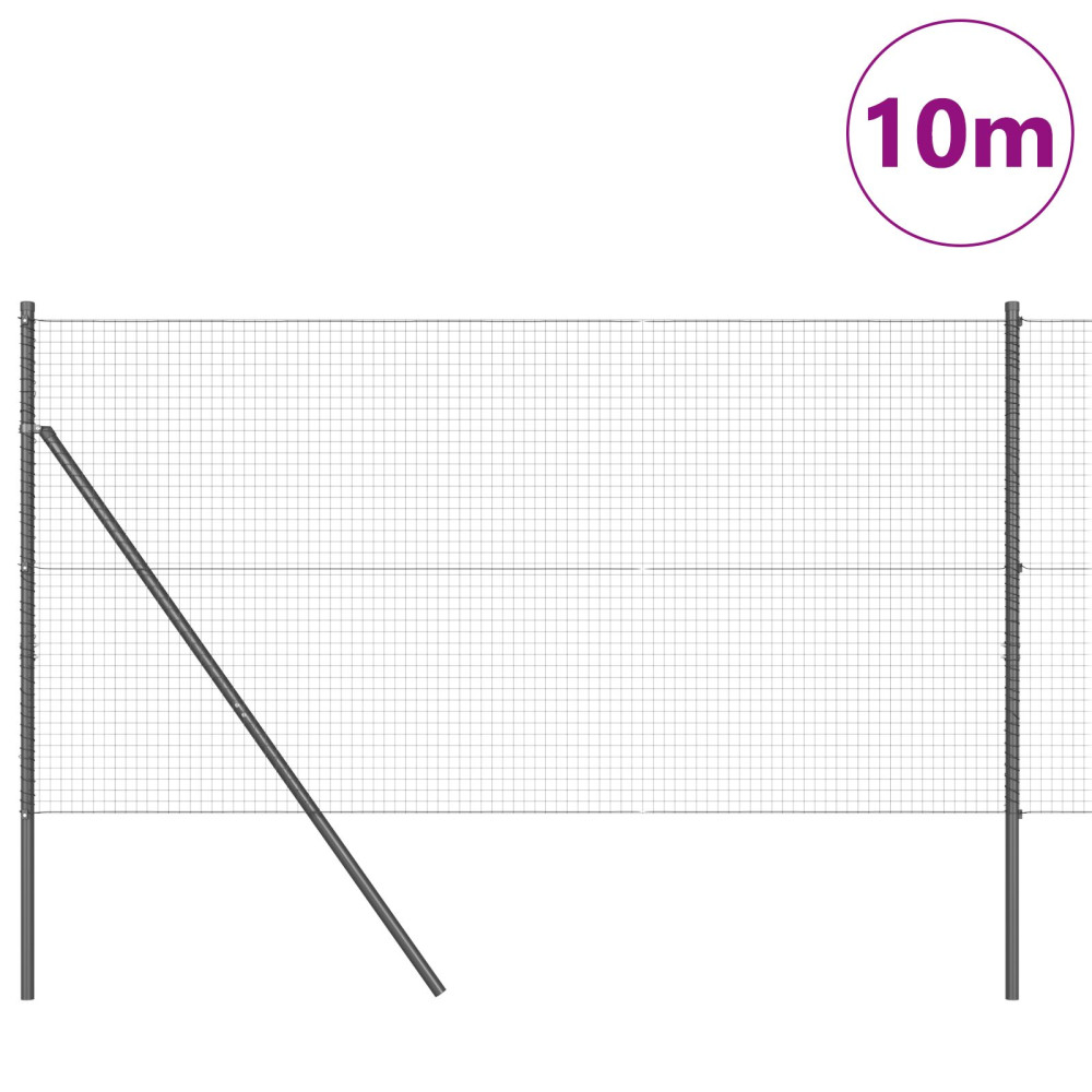 Produktbild för Svetsat trådgaller markfäste 10 x 1,2 m PVC-belagda stål Grå
