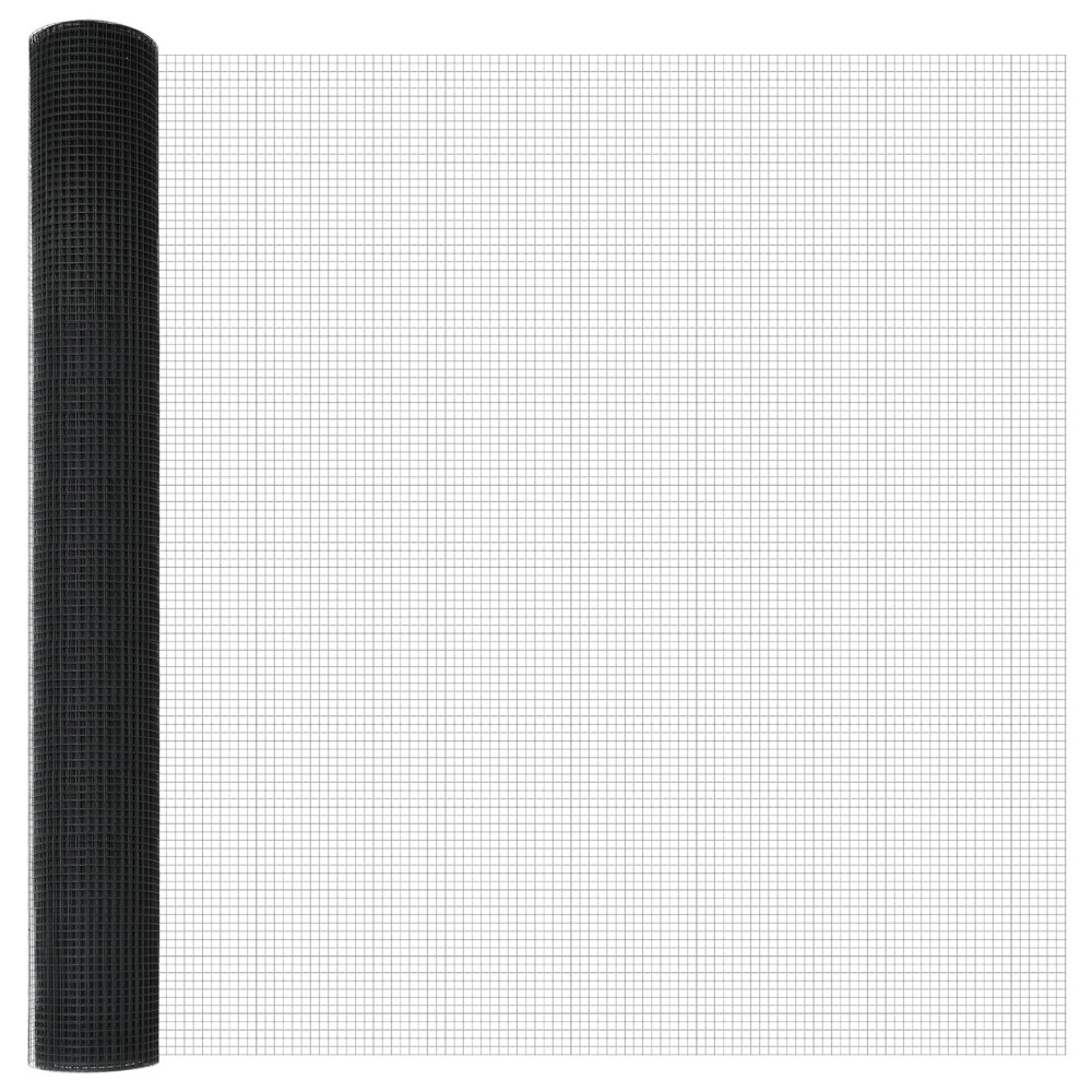 Produktbild för Svetsat trådgaller markfäste 10 x 1,4 m PVC-belagda stål Grå