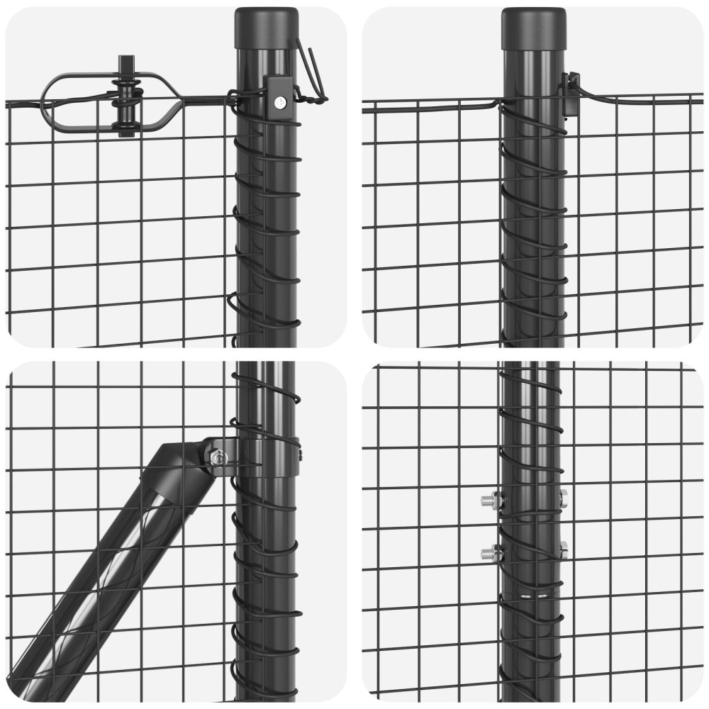 Produktbild för Svetsat trådgaller markfäste 10 x 1,4 m PVC-belagda stål Grå